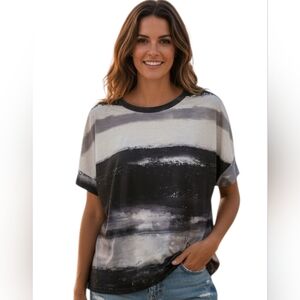 Shades Of BLUE Textured Print Tee 2XL